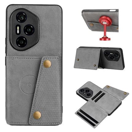 For Honor 300 Pro Case with Card Slots Kickstand Leather + TPU Phone Cover