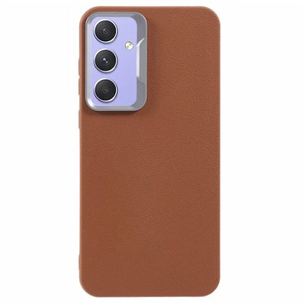 For Samsung Galaxy A36 5G Case Leather Textured TPU Shockproof Phone Cover - Brown