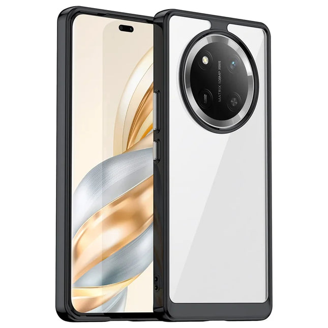 For Honor X9c 5G / Magic7 Lite 5G / X60 Pro 5G Case TPU + Acrylic Protective Clear Phone Cover - Black
