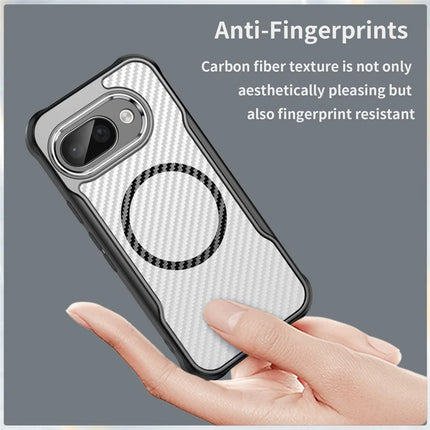 For Google Pixel 9a Case Compatible with MagSafe Hybrid Phone Cover Carbon Fiber