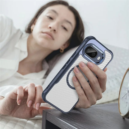 For Google Pixel 9a Case Compatible with MagSafe Hybrid Phone Cover Carbon Fiber