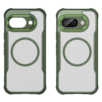 For Google Pixel 9a Case Compatible with MagSafe Hybrid Phone Cover Carbon Fiber