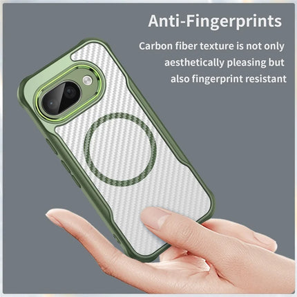 For Google Pixel 9a Case Compatible with MagSafe Hybrid Phone Cover Carbon Fiber