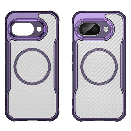For Google Pixel 9a Case Compatible with MagSafe Hybrid Phone Cover Carbon Fiber
