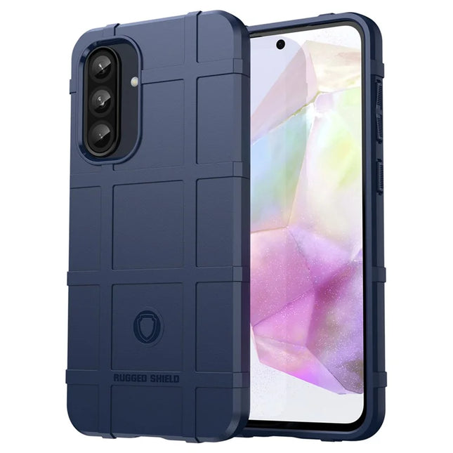 For Samsung Galaxy A56 5G / A36 5G Case Grid Design Soft TPU Scratch-Proof Phone Cover - Blue