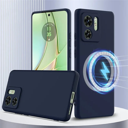 For Motorola Edge (2023) 5G Case Compatible with MagSafe Liquid Silicone Phone Cover with Lanyard