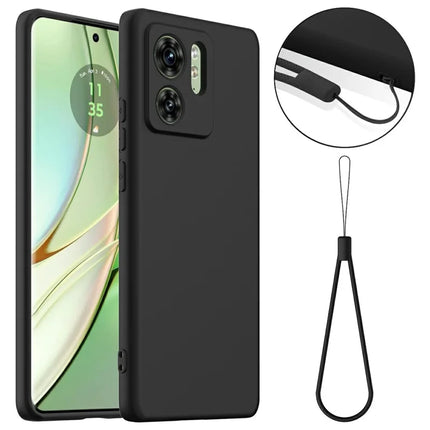For Motorola Edge (2023) 5G Case Compatible with MagSafe Liquid Silicone Phone Cover with Lanyard - Black