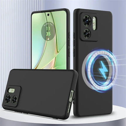 For Motorola Edge (2023) 5G Case Compatible with MagSafe Liquid Silicone Phone Cover with Lanyard
