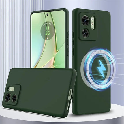 For Motorola Edge (2023) 5G Case Compatible with MagSafe Liquid Silicone Phone Cover with Lanyard