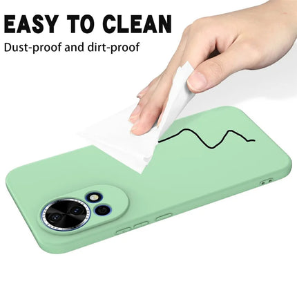 For Huawei nova 12 5G Case Liquid Silicone Phone Back Cover with Hand Strap