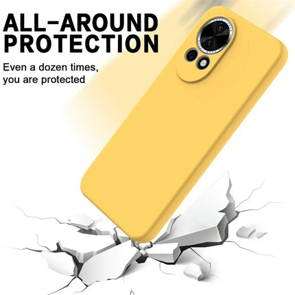 For Huawei nova 12 5G Case Liquid Silicone Phone Back Cover with Hand Strap