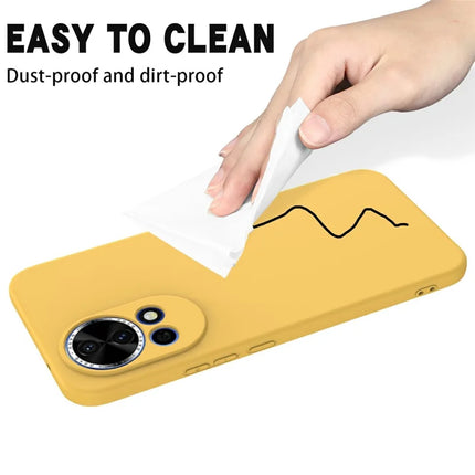For Huawei nova 12 5G Case Liquid Silicone Phone Back Cover with Hand Strap