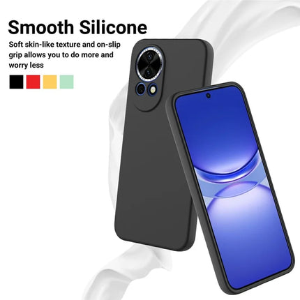 For Huawei nova 12 5G Case Liquid Silicone Phone Back Cover with Hand Strap
