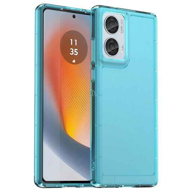 For Motorola Edge 50 Fusion 5G Case TPU Shockproof Phone Back Cover - Transparent Blue