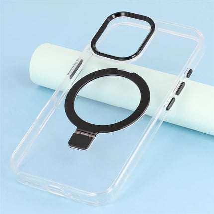 For iPhone 16 Case Compatible with MagSafe Kickstand TPU + PC Clear Phone Cover