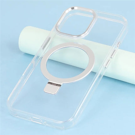 For iPhone 16 Case Compatible with MagSafe Kickstand TPU + PC Clear Phone Cover