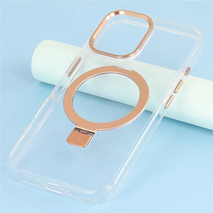 For iPhone 16 Case Compatible with MagSafe Kickstand TPU + PC Clear Phone Cover