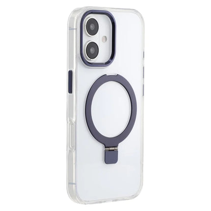 For iPhone 16 Case Compatible with MagSafe Kickstand TPU + PC Clear Phone Cover - Blue