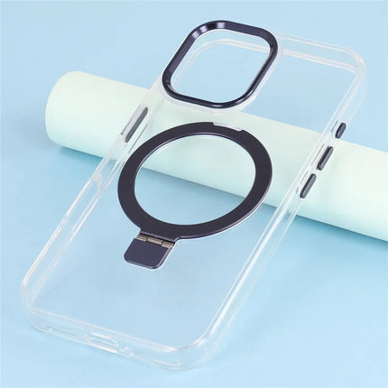 For iPhone 16 Case Compatible with MagSafe Kickstand TPU + PC Clear Phone Cover