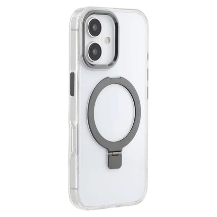 For iPhone 16 Case Compatible with MagSafe Kickstand TPU + PC Clear Phone Cover - Green