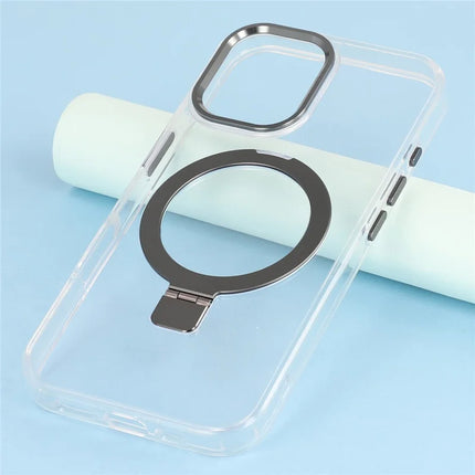 For iPhone 16 Case Compatible with MagSafe Kickstand TPU + PC Clear Phone Cover