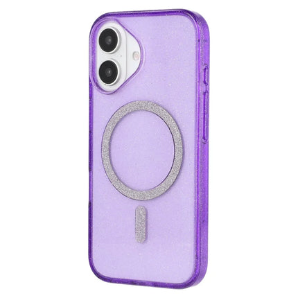 For iPhone 16 Plus Case Compatible with MagSafe 2.0mm PC + TPU Glitter Phone Cover