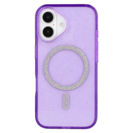 For iPhone 16 Plus Case Compatible with MagSafe 2.0mm PC + TPU Glitter Phone Cover