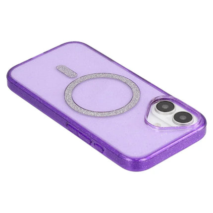 For iPhone 16 Plus Case Compatible with MagSafe 2.0mm PC + TPU Glitter Phone Cover