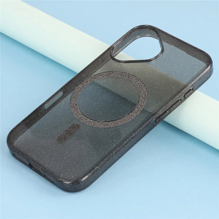For iPhone 16 Plus Case Compatible with MagSafe 2.0mm PC + TPU Glitter Phone Cover