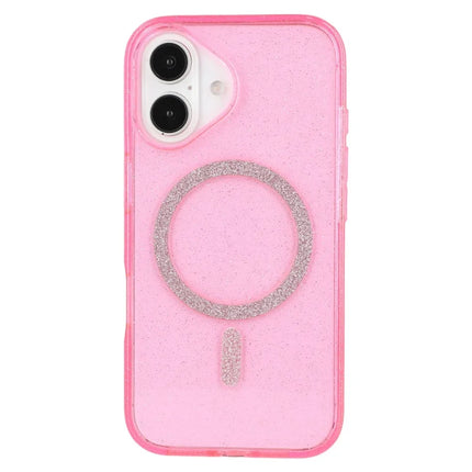 For iPhone 16 Plus Case Compatible with MagSafe 2.0mm PC + TPU Glitter Phone Cover