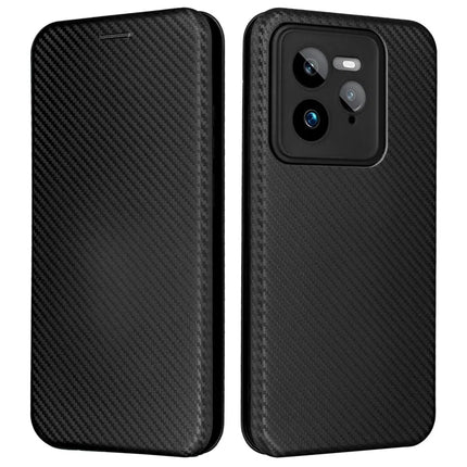 For Realme GT 7 Pro 5G Case Carbon Fiber Texture Drop-Proof PU Leather Phone Cover - Black