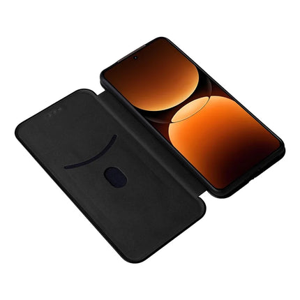 For Realme GT 7 Pro 5G Case Carbon Fiber Texture Drop-Proof PU Leather Phone Cover