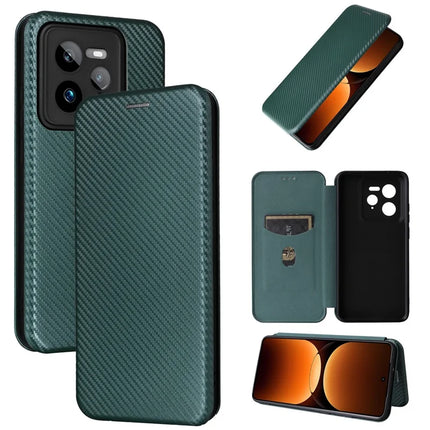 For Realme GT 7 Pro 5G Case Carbon Fiber Texture Drop-Proof PU Leather Phone Cover