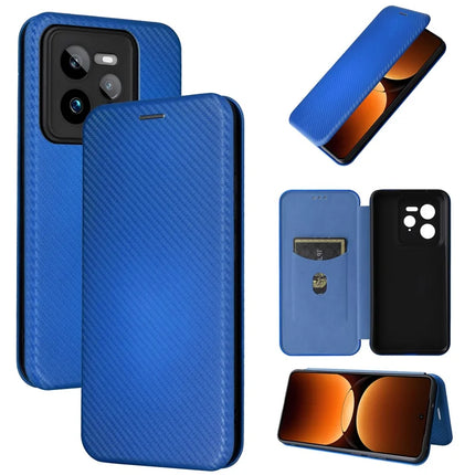 For Realme GT 7 Pro 5G Case Carbon Fiber Texture Drop-Proof PU Leather Phone Cover