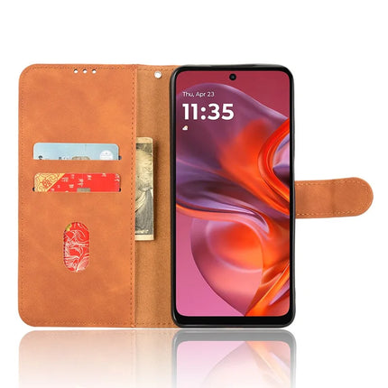 For Motorola Moto G05 4G Leather Case Skin Feel Anti Drop Wallet Flip Phone Cover