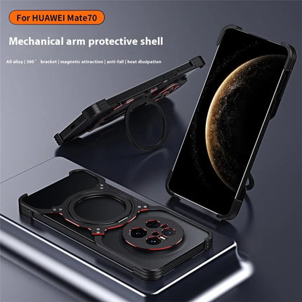 For Huawei Mate 70 Kickstand Case Metal Bumper Magnetic Phone Cover
