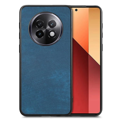 For Realme 13+ 5G Case Shockproof Slim Retro Leather Phone Back Cover - Blue