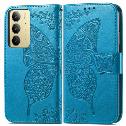 For Realme C75 Case with Strap Butterfly Pattern PU Leather Wallet Phone Cover