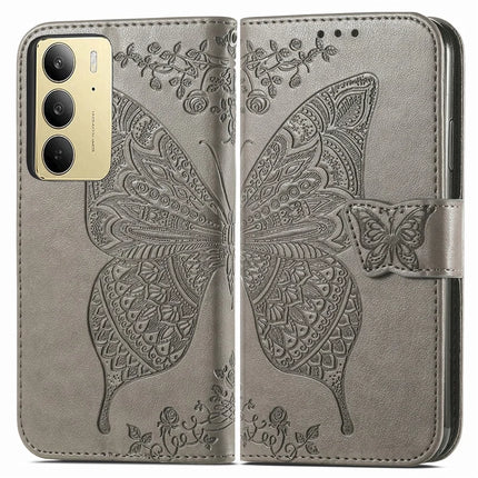 For Realme C75 Case with Strap Butterfly Pattern PU Leather Wallet Phone Cover