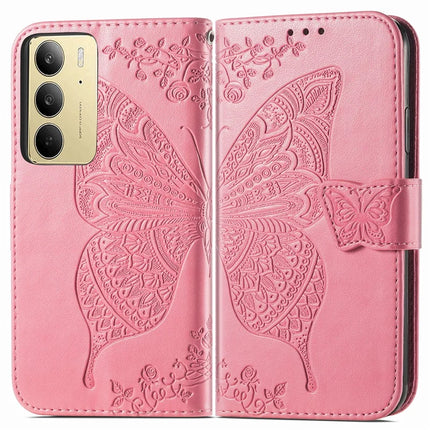 For Realme C75 Case with Strap Butterfly Pattern PU Leather Wallet Phone Cover