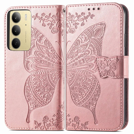 For Realme C75 Case with Strap Butterfly Pattern PU Leather Wallet Phone Cover
