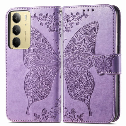 For Realme C75 Case with Strap Butterfly Pattern PU Leather Wallet Phone Cover