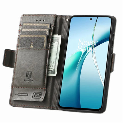 For Realme C75 Case CASENEO 002 Series RFID Blocking Leather Wallet Stand Phone Cover