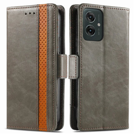 For Motorola Moto G55 5G Case CASENEO 002 Series RFID Blocking Leather Wallet Stand Phone Cover
