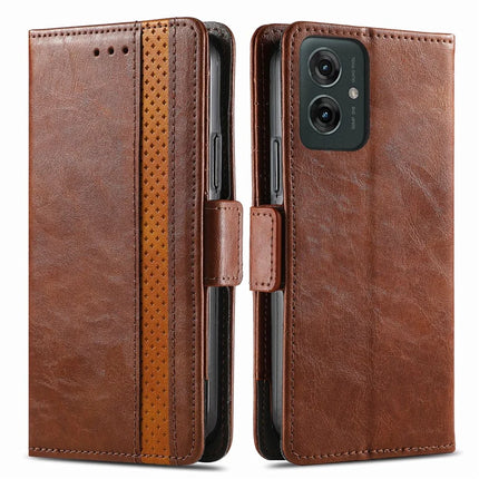 For Motorola Moto G55 5G Case CASENEO 002 Series RFID Blocking Leather Wallet Stand Phone Cover