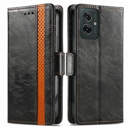 For Motorola Moto G55 5G Case CASENEO 002 Series RFID Blocking Leather Wallet Stand Phone Cover