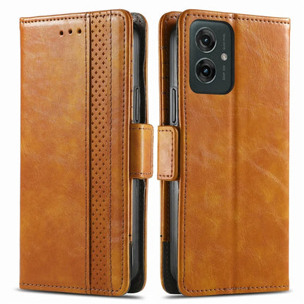 For Motorola Moto G55 5G Case CASENEO 002 Series RFID Blocking Leather Wallet Stand Phone Cover
