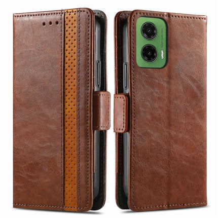 For Motorola Moto G35 5G Case CASENEO 002 Series RFID Blocking Leather Wallet Stand Phone Cover