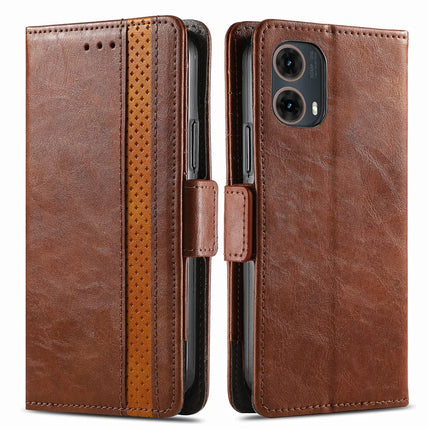For Motorola Moto G45 5G Case CASENEO 002 Series RFID Blocking Leather Wallet Stand Phone Cover