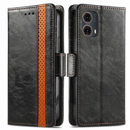 For Motorola Moto G45 5G Case CASENEO 002 Series RFID Blocking Leather Wallet Stand Phone Cover